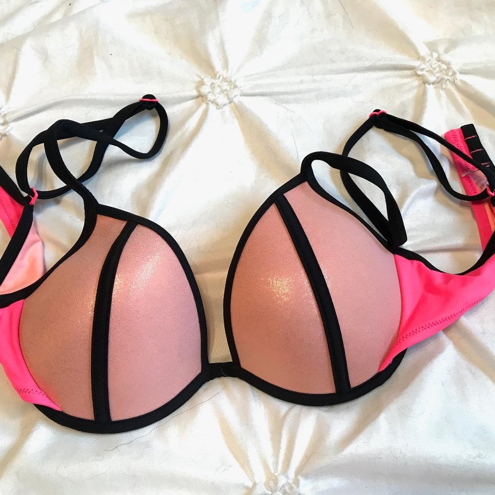 Victoria's Secret Pink Shimmer Bikini Top 34B